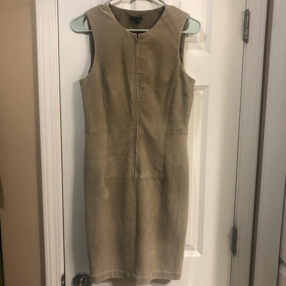 Theory Lamb Skin Beige Mini Dress Size 4